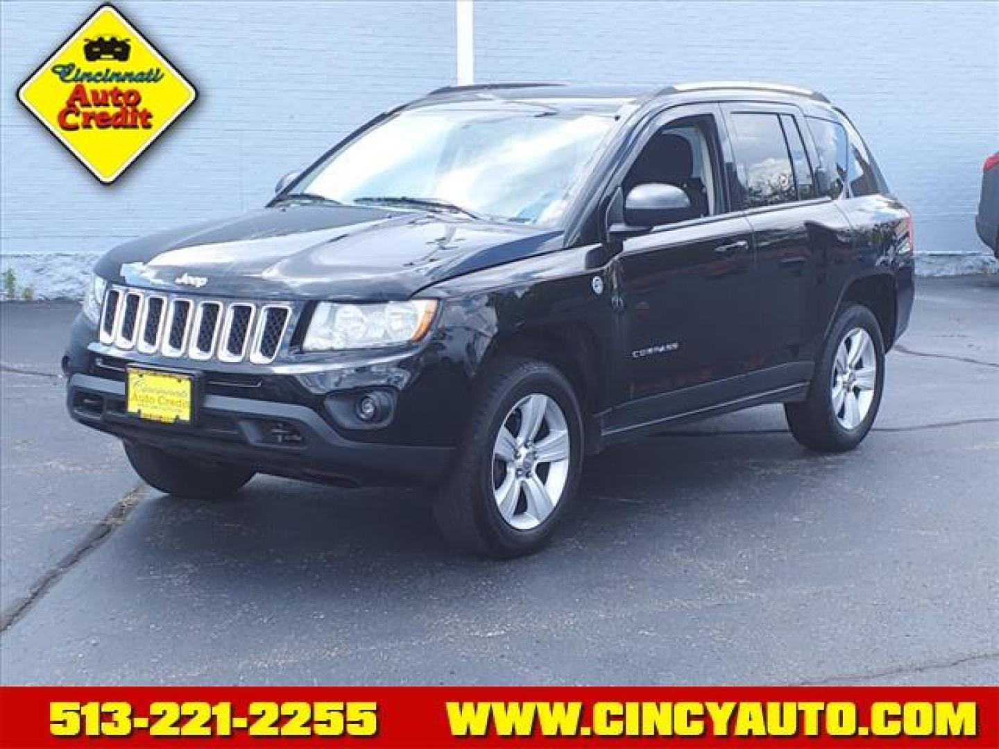 2012 Black Clear Coat Jeep Compass Latitude (1C4NJDEB9CD) with an 2.4L 2.4L I4 172hp 165ft. lbs. Sequential Multiport Fuel Injection engine, CVT w/Off-Road Crawl Ratio transmission, located at 2813 Gilbert Avenue, Cincinnati, OH, 45206, (513) 221-2255, 39.130219, -84.489189 - Photo#0