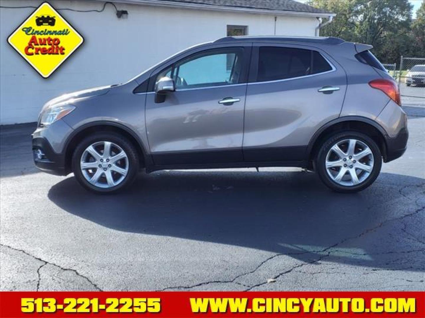 2015 Cocoa Silver Metallic/Dark Cocoa Ash Gyl/Bqu Buick Encore Leather (KL4CJCSB6FB) with an 1.4L Ecotec 1.4L Turbo I4 138hp 148ft. lbs. Sequential Multiport Fuel Injection engine, 6-Speed Automatic transmission, located at 5489 Dixie Highway, Fairfield, OH, 45014, (513) 221-2255, 39.333084, -84.523834 - Photo#1