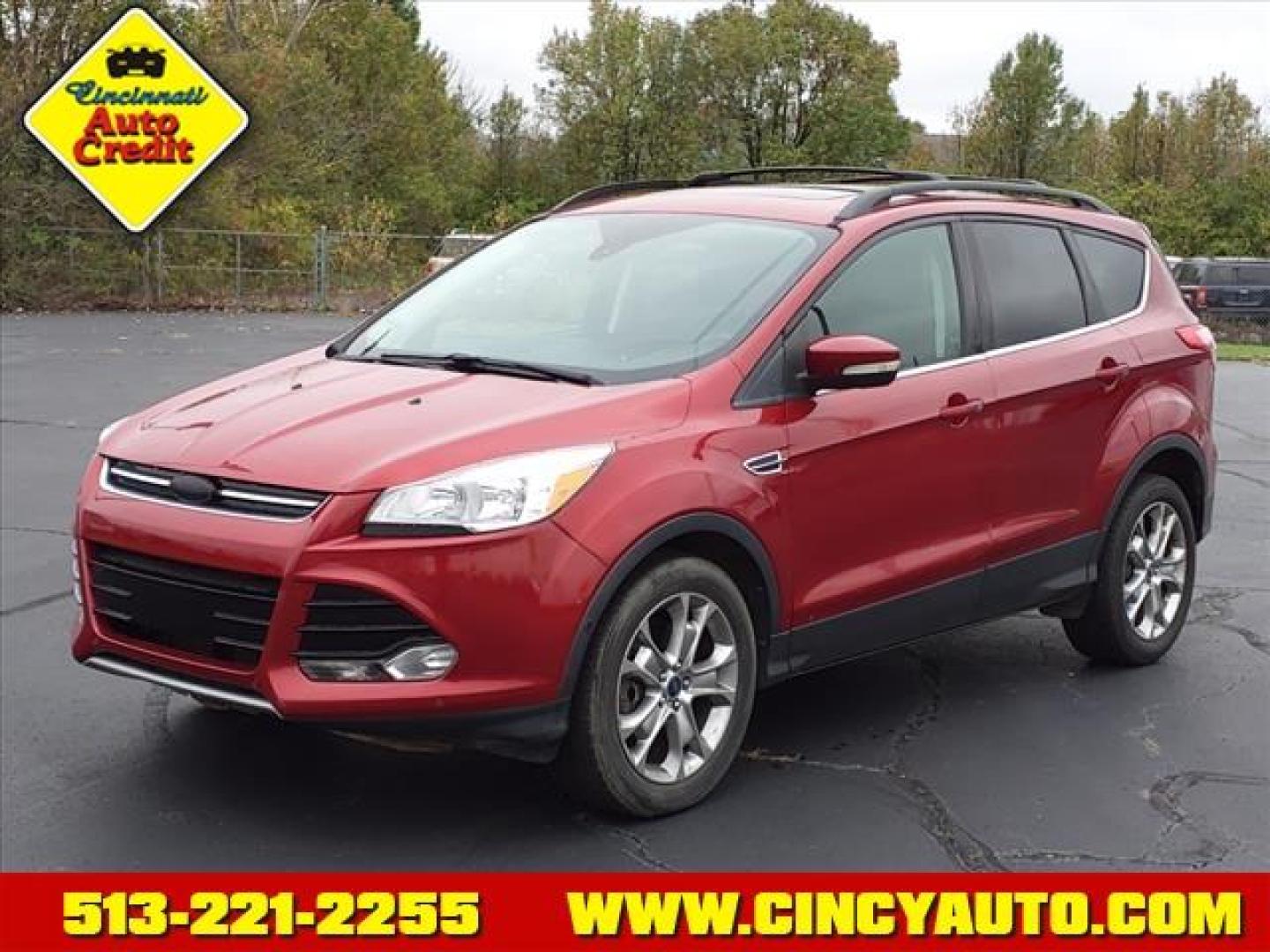 2013 Ruby Red Metallic Tinted Clear Coat Rr Ford Escape SEL (1FMCU9HX9DU) with an 1.6L EcoBoost 1.6L Turbo I4 178hp 184ft. lbs. Direct Injection engine, 6-Speed Shiftable Automatic transmission, located at 5489 Dixie Highway, Fairfield, OH, 45014, (513) 221-2255, 39.333084, -84.523834 - Photo#0