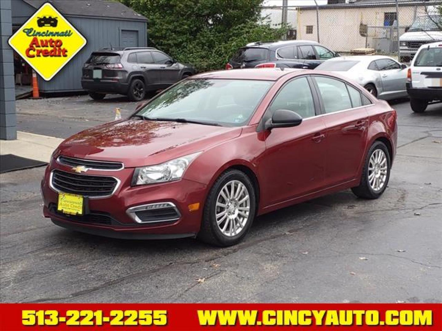 2015 Siren Red Tintcoat G1e Chevrolet Cruze ECO Auto (1G1PH5SB8F7) with an 1.4L Ecotec 1.4L Turbo I4 138hp 148ft. lbs. Sequential Multiport Fuel Injection engine, 6-Speed Shiftable Automatic w/Overdrive transmission, located at 2813 Gilbert Avenue, Cincinnati, OH, 45206, (513) 221-2255, 39.130219, -84.489189 - Photo#0