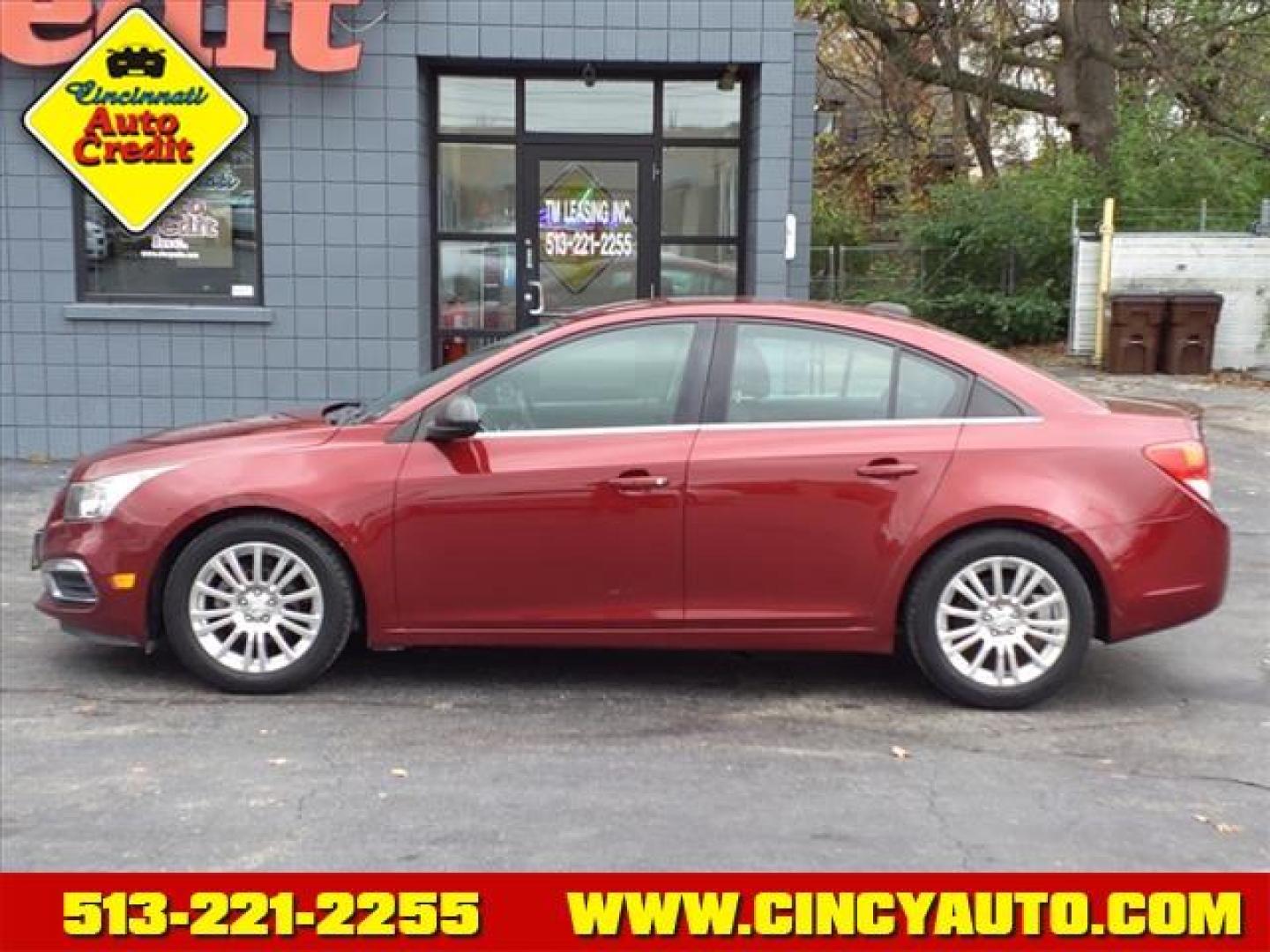 2015 Siren Red Tintcoat G1e Chevrolet Cruze ECO Auto (1G1PH5SB8F7) with an 1.4L Ecotec 1.4L Turbo I4 138hp 148ft. lbs. Sequential Multiport Fuel Injection engine, 6-Speed Shiftable Automatic w/Overdrive transmission, located at 2813 Gilbert Avenue, Cincinnati, OH, 45206, (513) 221-2255, 39.130219, -84.489189 - Photo#1